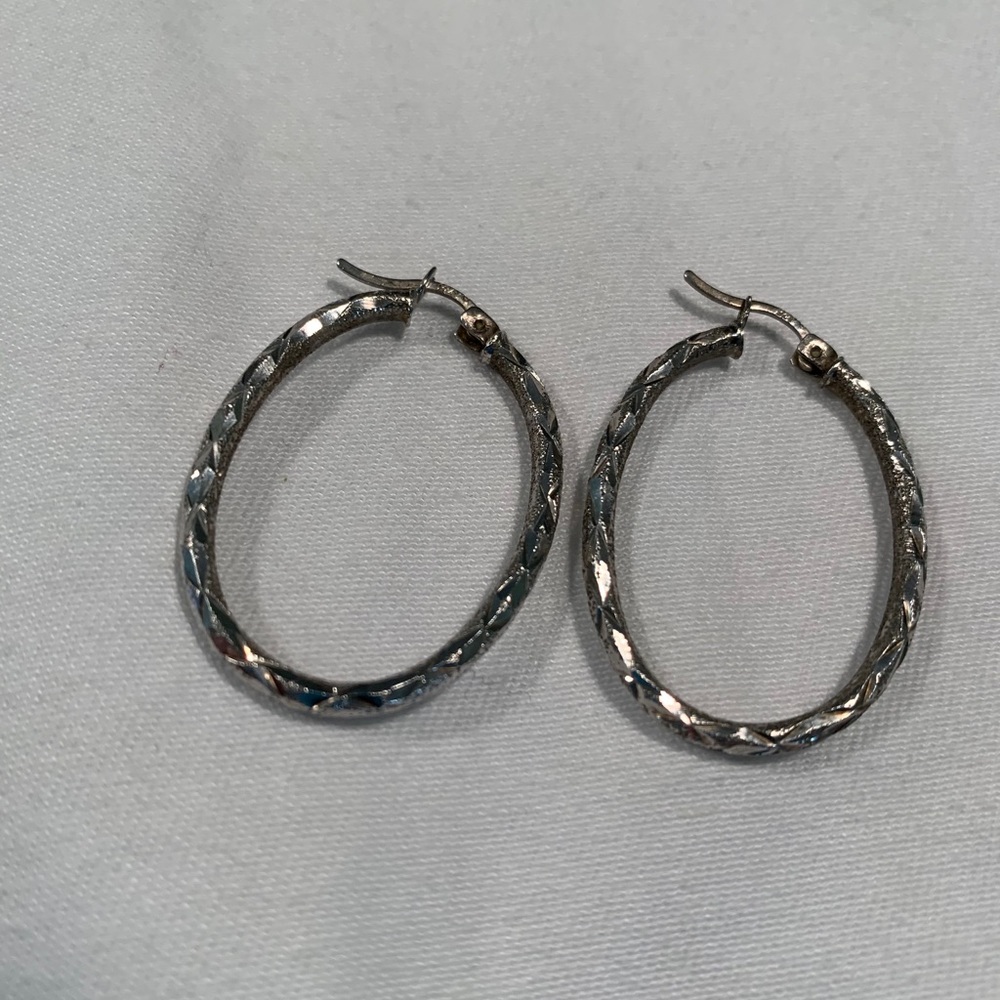 Silver hoop earrings